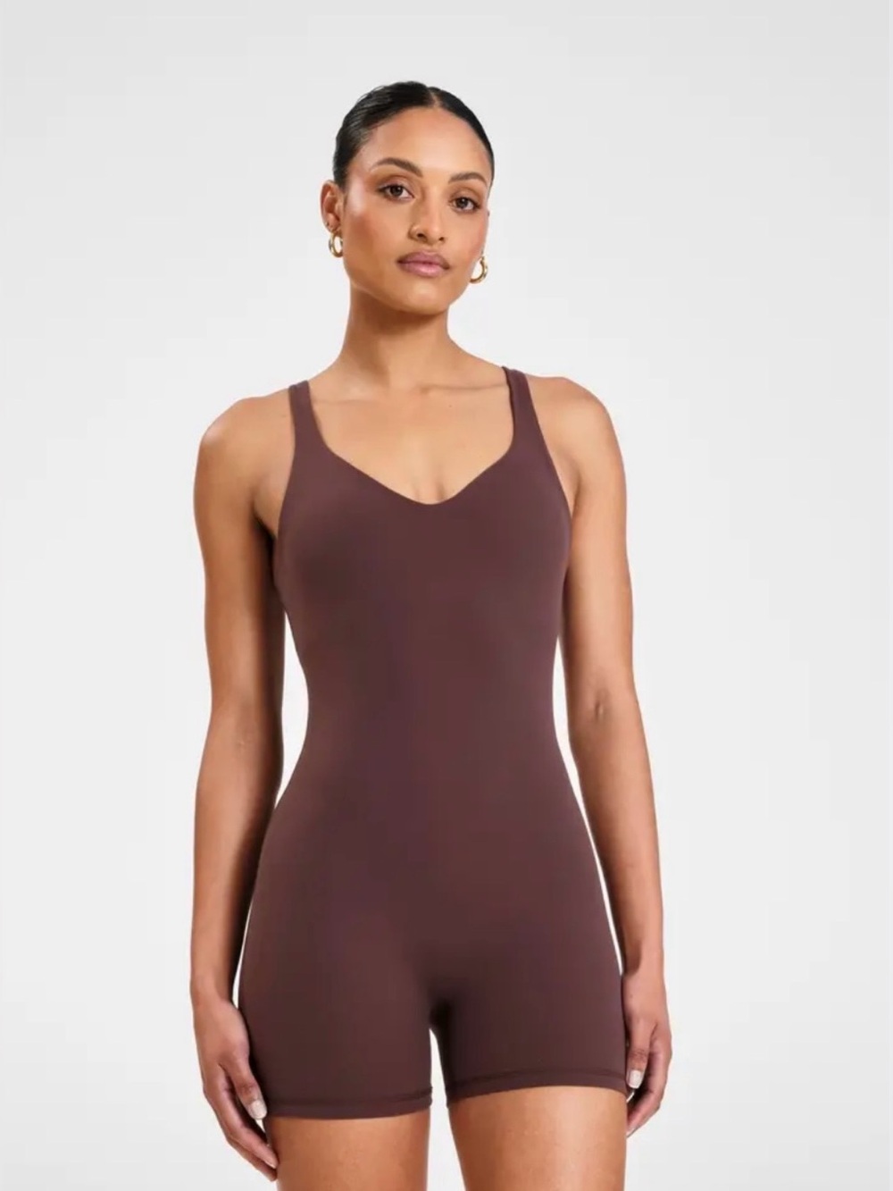 NWT AllFenix CloudCore V-Neck Unitard in Espresso, Sz S